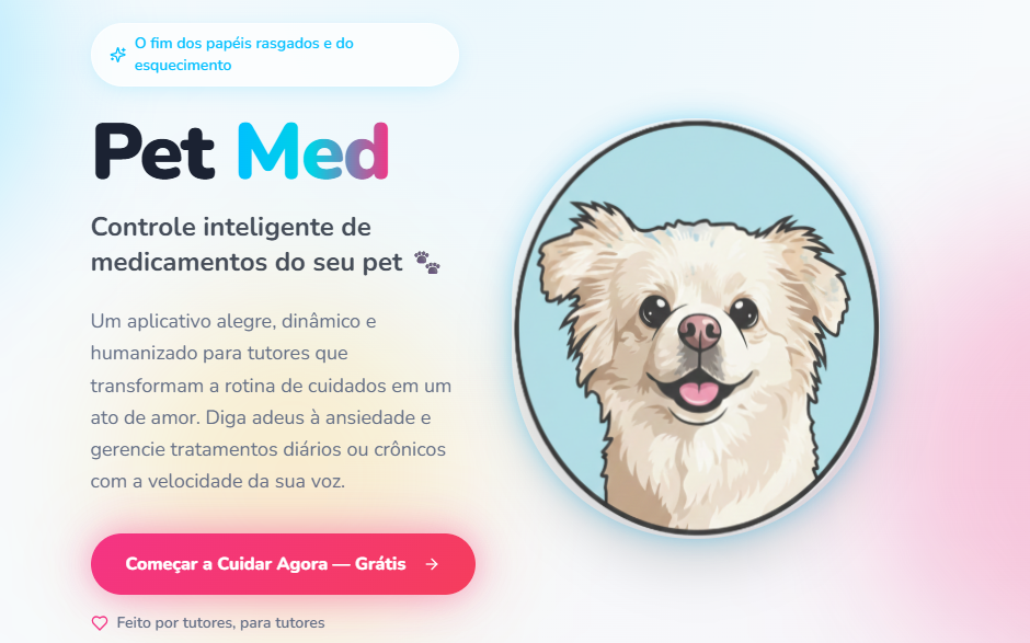 Exemplo de landing page de alta conversão criada com Landa Pages para petmed.online