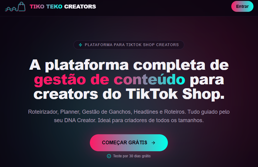 Exemplo de landing page de alta conversão criada com Landa Pages para tikoteko.shop