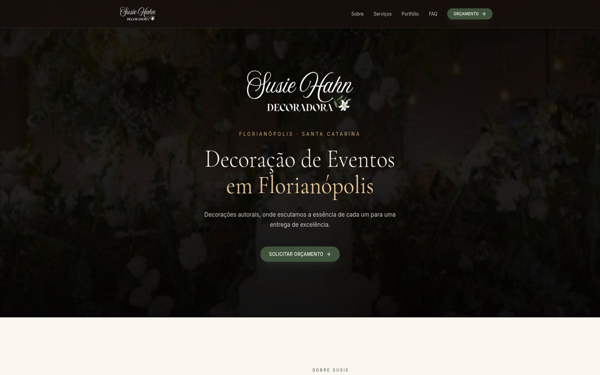 Exemplo de landing page de alta conversão criada com Landa Pages para susiehahndecoradora.com