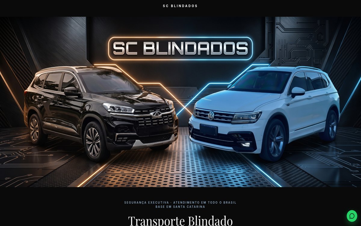 Exemplo de landing page de alta conversão criada com Landa Pages para scblindados.com.br