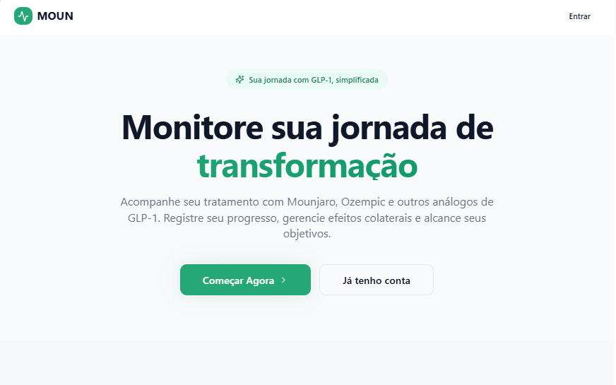 Exemplo de landing page de alta conversão criada com Landa Pages para moun.health